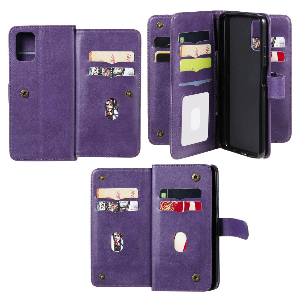 Xiaomi Poco M3 Kunstskinn Flip Deksel m. Ytterligere Lommebok - Lilla