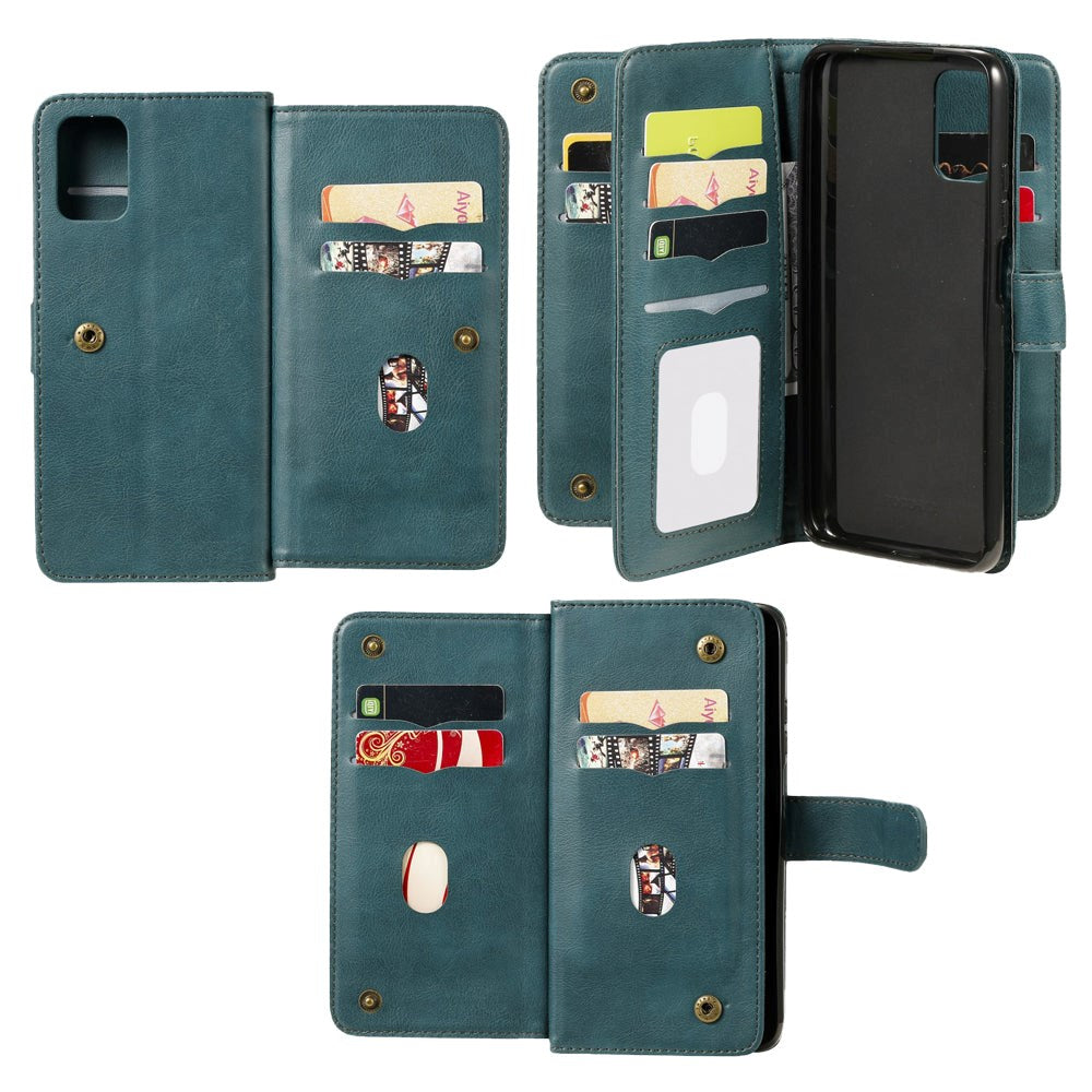 Xiaomi Poco M3 Kunstskinn Flip Deksel m. Ytterligere Lommebok - Grønn