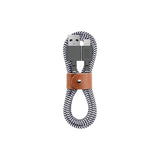 Native Union Belt Kabel USB-A til Lightning med Skinnspende 1.2 meter - Zebra