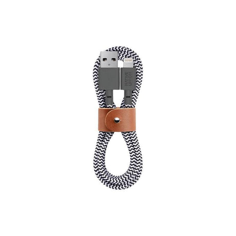 Native Union Belt Kabel USB-A til Lightning med Skinnspende 1.2 meter - Zebra