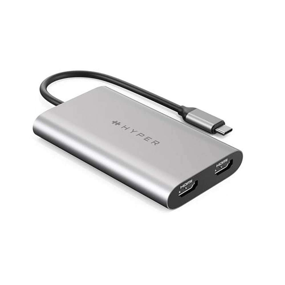 Hyperdrive Adapter USB-C til 2 x HDMI - Sølv