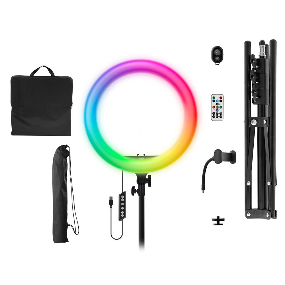 T'NB Influence Pro 14" RGBWW LED Ring Light med Justerbart Stativ og Oppbevaringsveske - Svart