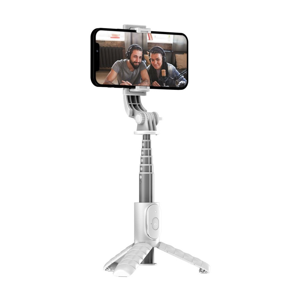 T'NB Influence Pro 2-i-1 Selfie Stick med Stativfunksjon og LED-Lys - Hvit