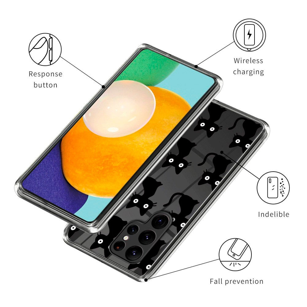 Samsung Galaxy S23 Ultra Fleksibelt Deksel i TPU plast - Katt