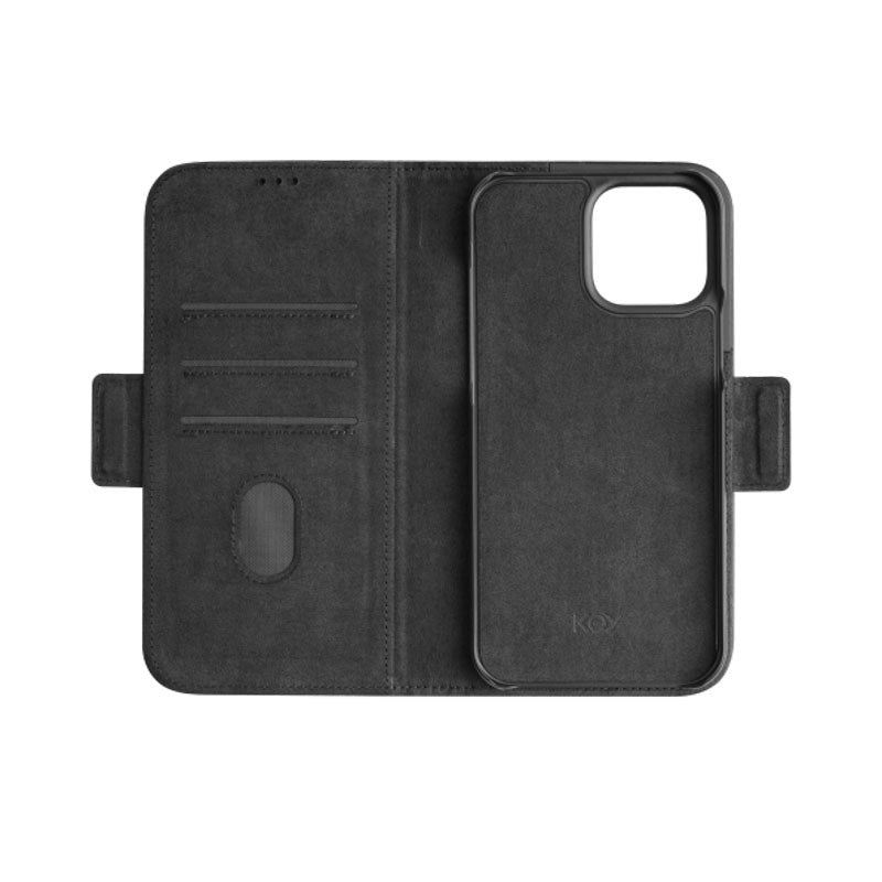 iPhone 13 Pro Max Key Nordfjord Slim Magnet Wallet Kunstskinn Flipdeksel - Svart