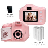 Denver KPC-1370 Digitalkamera for Barn med Termisk Skriver - inkl. MicroSD-kort & Skriverpapir - Rosa