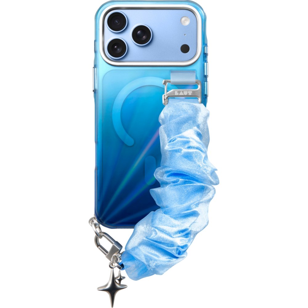 iPhone 18 Pro Max / 17 Pro Max LAUT NOVA GLOW Deksel med Stropp og Stjerne Smykke - MagSafe Kompatibel - Blå