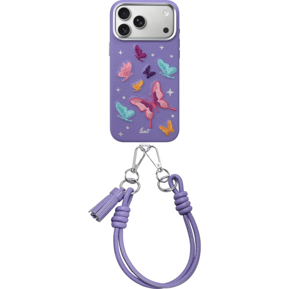 iPhone 18 Pro / 17 Pro LAUT TWINE EDGE Deksel med Stropp - MagSafe Kompatibel - Lilac Butterfly