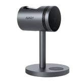 Aukey MagFusion 3-i-1 15W Trådløs Lader for Smarttelefon / Apple Watch / AirPods - MagSafe / Qi2 Kompatibel - Grå