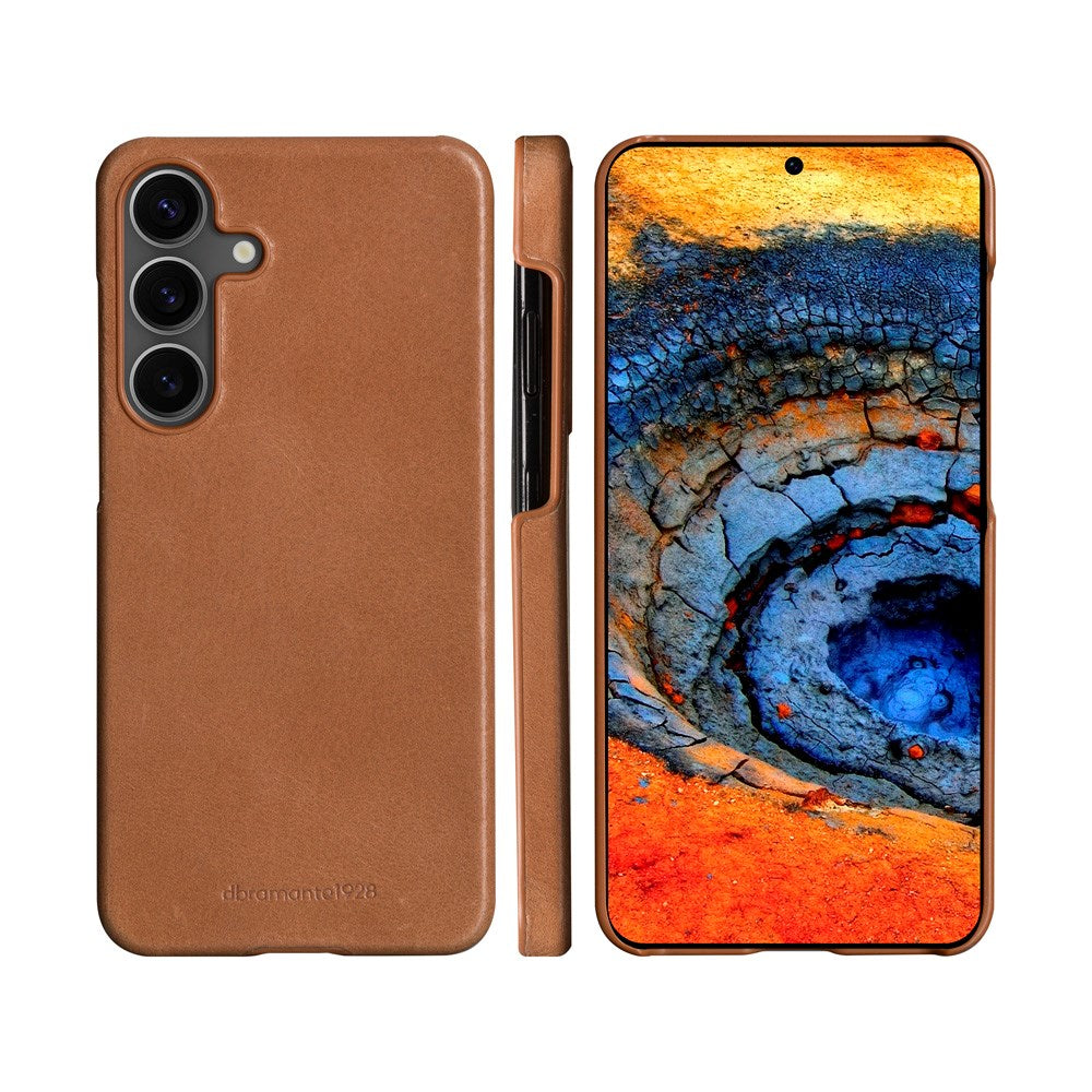 Samsung Galaxy S25 - dbramante1928 Lynge Ekte Skinn 2-i-1 Flip Deksel - Tan