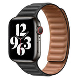 Lippa Apple Watch (42/44/SE/45/46/49mm) Magnetisk Skinnreim - Svart