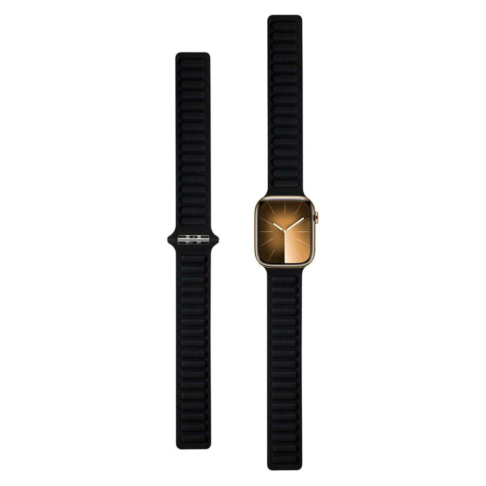 Lippa Apple Watch (42/44/SE/45/46/49mm) Magnetisk Skinnreim - Svart