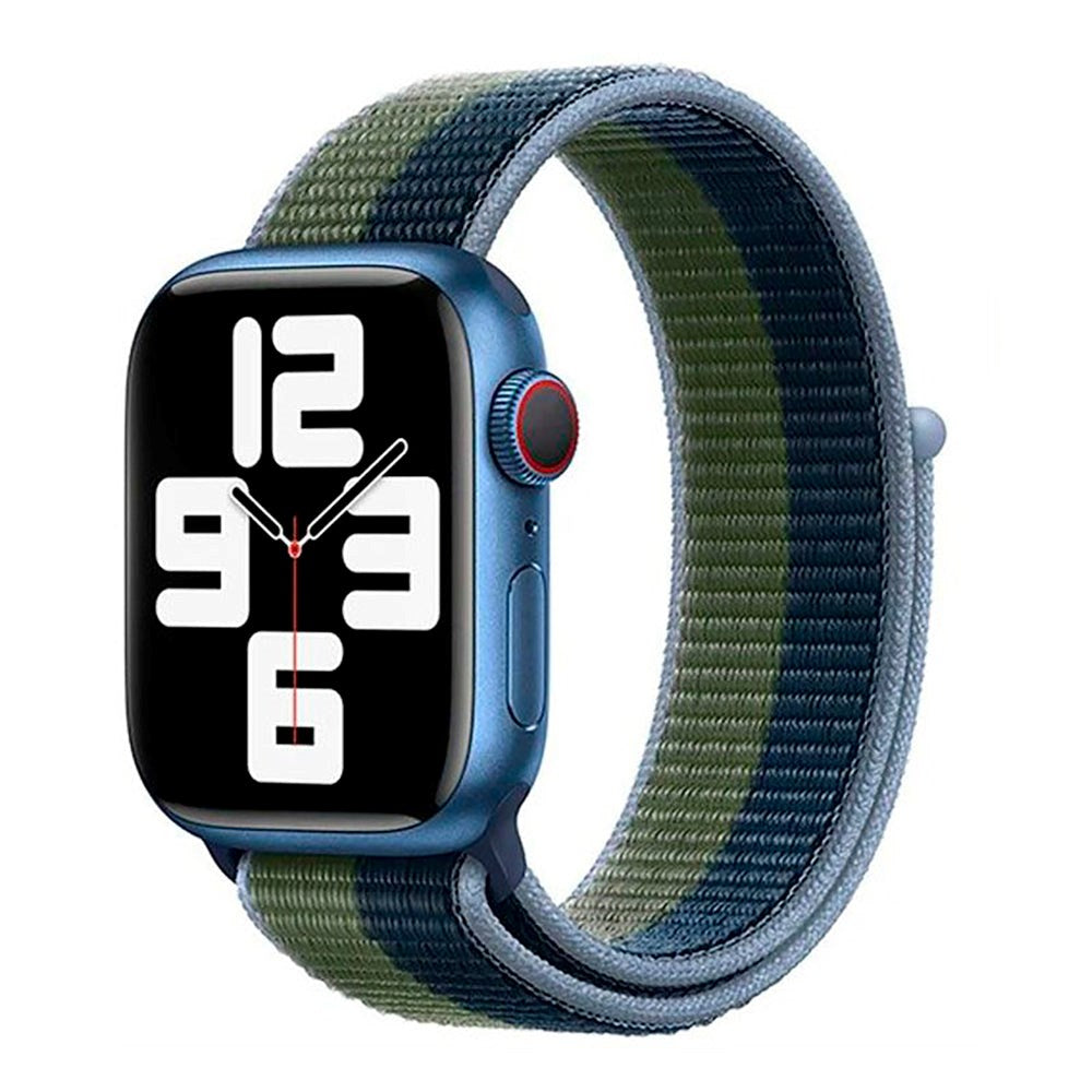 Apple Watch (38/40/SE/41/42mm) Lippa Nylonstropp - Grønn / Blå