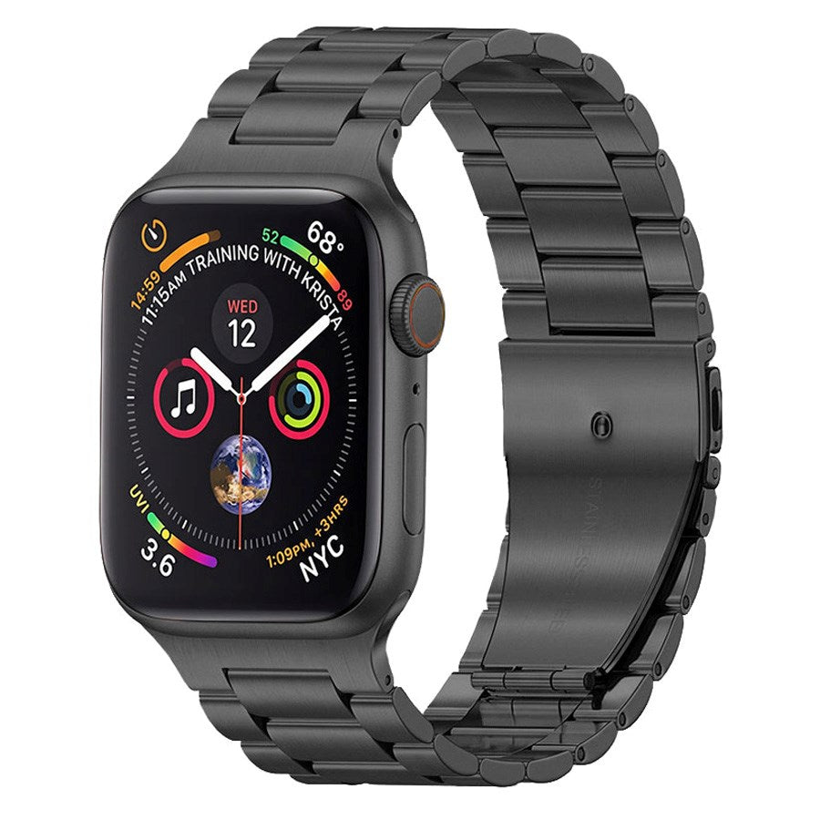 Lippa Apple Watch (38/40/SE/41/42mm) Rem i Rustfritt Stål - Svart
