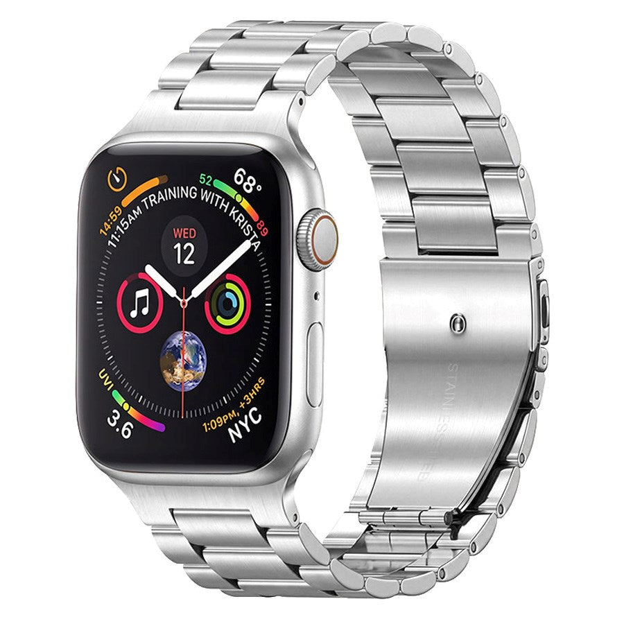 Lippa Apple Watch (42/44/SE/45/46/49mm) Rem i Rustfritt Stål - Sølv