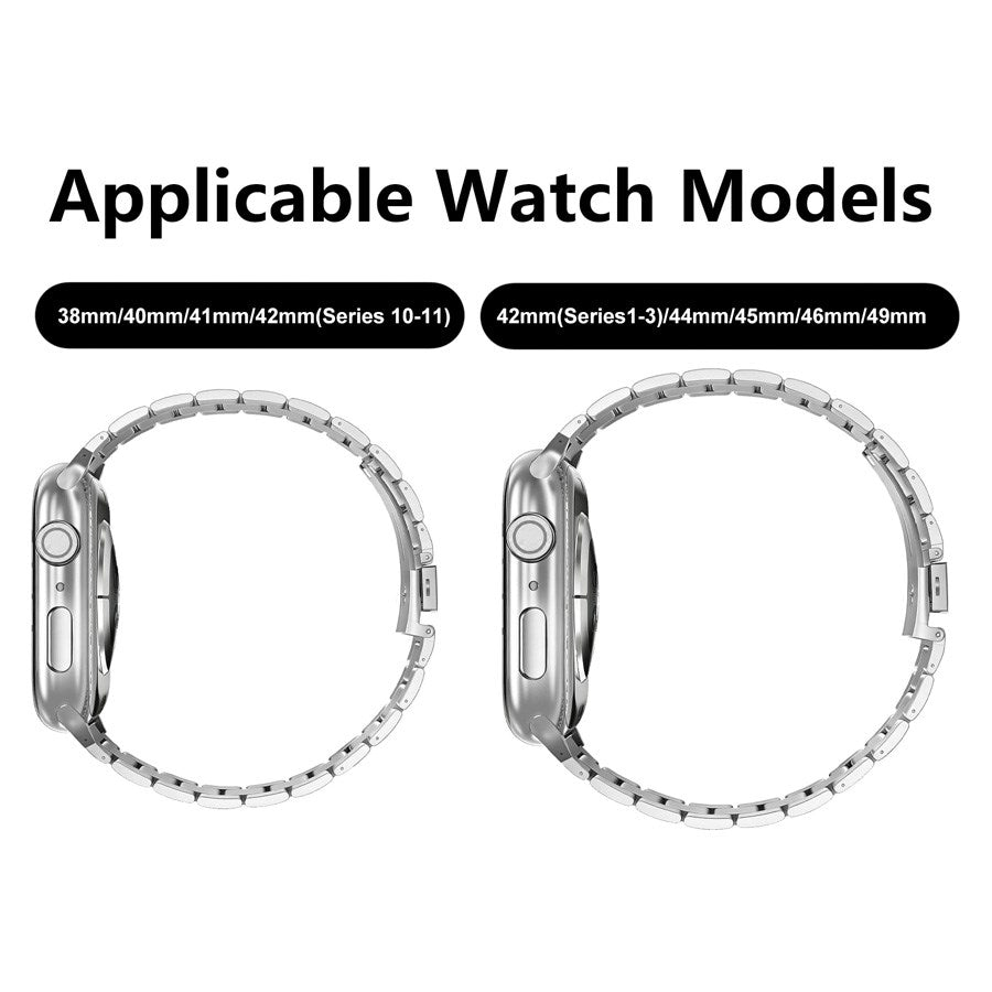 Lippa Apple Watch (42/44/SE/45/46/49mm) Rem i Rustfritt Stål - Sølv