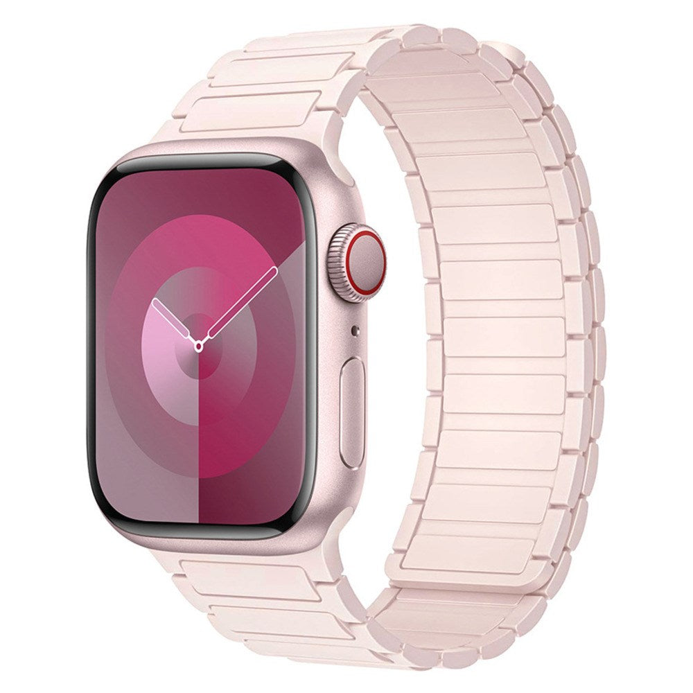 Apple Watch (42/44/45/46/49 mm) Lippa Magnetisk Silikonreim - Rosa