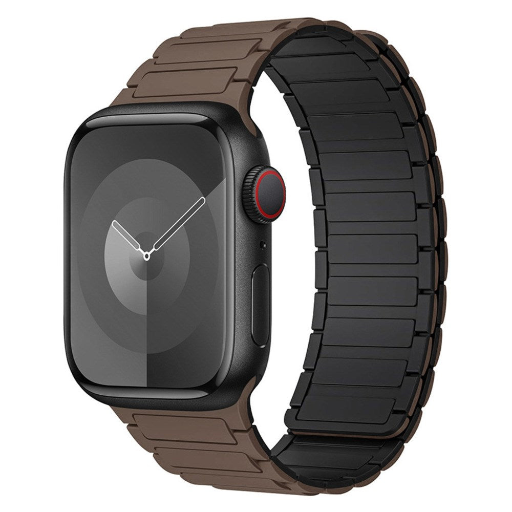Apple Watch (42/44/45/46/49 mm) Lippa Magnetisk Silikonreim - Brun