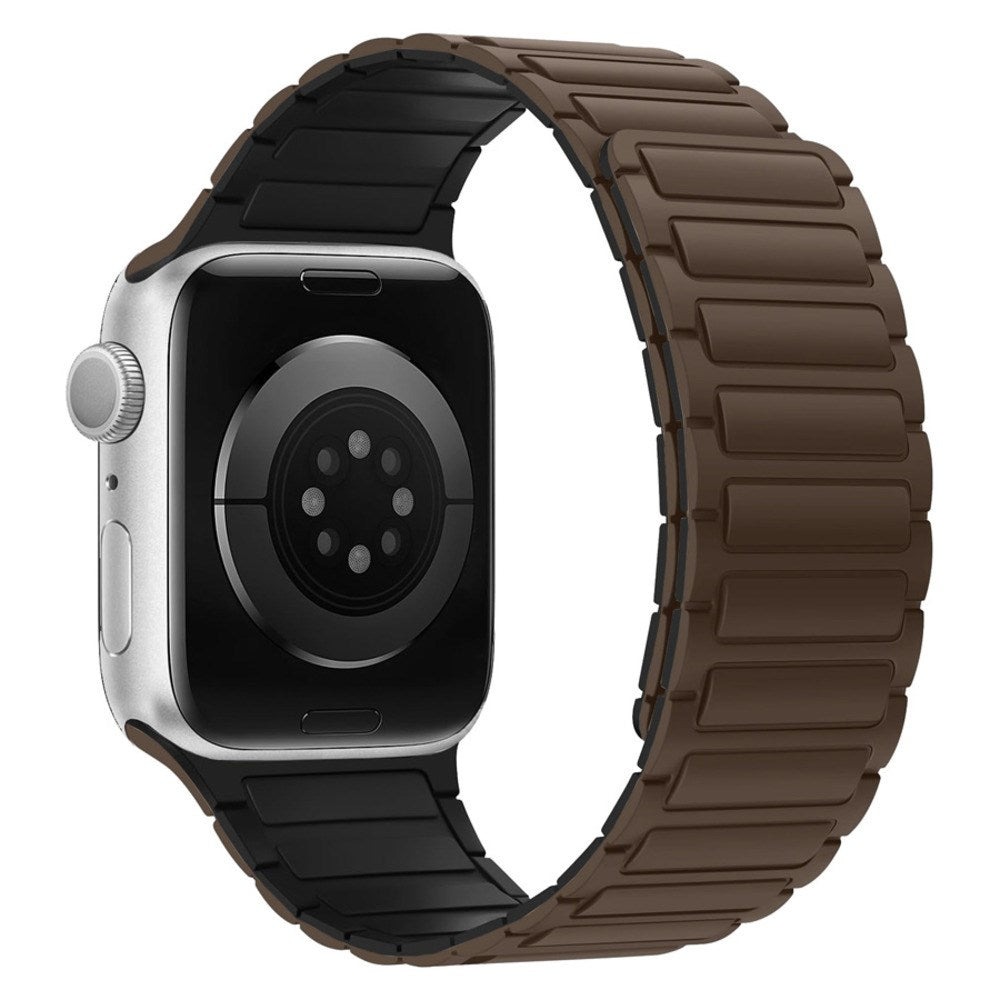 Apple Watch (42/44/45/46/49 mm) Lippa Magnetisk Silikonreim - Brun