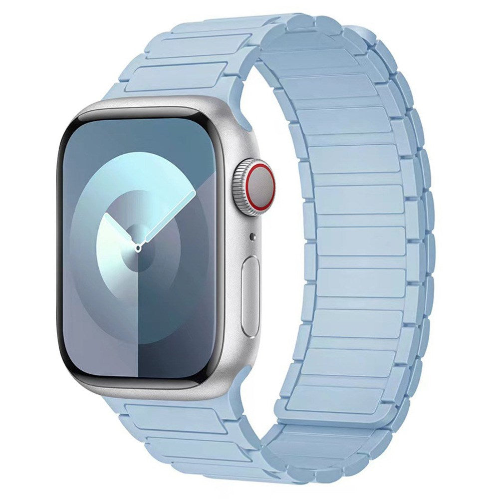 Apple Watch (42/44/45/46/49 mm) Lippa Magnetisk Silikonreim - Lyseblå