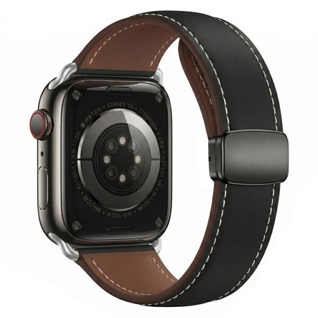 Apple Watch (38/40/41/42 mm) Lippa Magnetisk Klokkerem i Kunstskinn - Svart