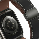 Apple Watch (42/44/45/46/49 mm) Lippa Magnetisk Klokkerem i Kunstskinn - Svart