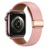 Apple Watch (42/44/45/46/49 mm) Lippa Magnetisk Klokkerem i Kunstskinn - Rosa