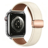 Apple Watch (42/44/45/46/49 mm) Lippa Magnetisk Klokkerem i Kunstskinn - Beige