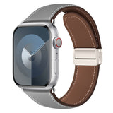 Apple Watch (42/44/45/46/49 mm) Lippa Magnetisk Klokkerem i Kunstskinn - Grå