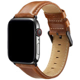Apple Watch (42/44/45/46/49 mm) Lippa Klokkerem i Kunstskinn - Brun