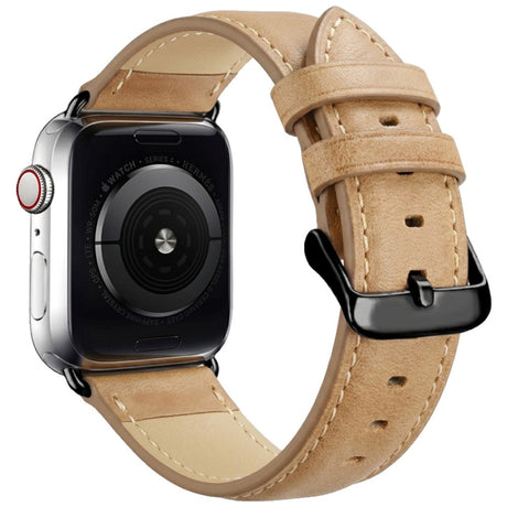 Apple Watch (42/44/45/46/49 mm) Lippa Klokkerem i Kunstskinn - Lysebrun