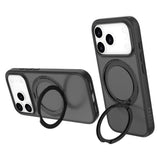 iPhone 17 Pro Lippa Hybrid Plast Deksel m. 360 Roterende Kickstand - MagSafe Kompatibel - Matt / Svart
