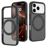 iPhone 17 Pro Lippa Hybrid Plast Deksel m. 360 Roterende Kickstand - MagSafe Kompatibel - Matt / Svart