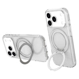iPhone 17 Pro Lippa Hybrid Plast Deksel m. 360 Roterende Kickstand - MagSafe Kompatibel - Gjennomsiktig / Sølv