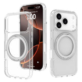 iPhone 17 Pro Lippa Hybrid Plast Deksel m. 360 Roterende Kickstand - MagSafe Kompatibel - Gjennomsiktig / Sølv