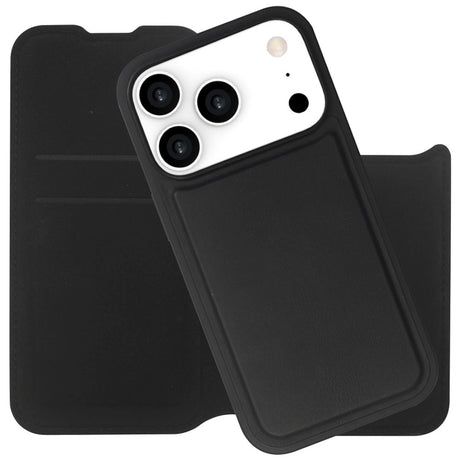 iPhone 17 Pro / 18 Pro Lippa Wallet Kunstskinn 2-i-1 Flip Deksel - MagSafe Kompatibel - Svart