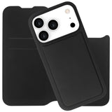 iPhone 17 Pro Max / 18 Pro Max Lippa Wallet Kunstskinn 2-i-1 Flip Deksel - MagSafe Kompatibel - Svart