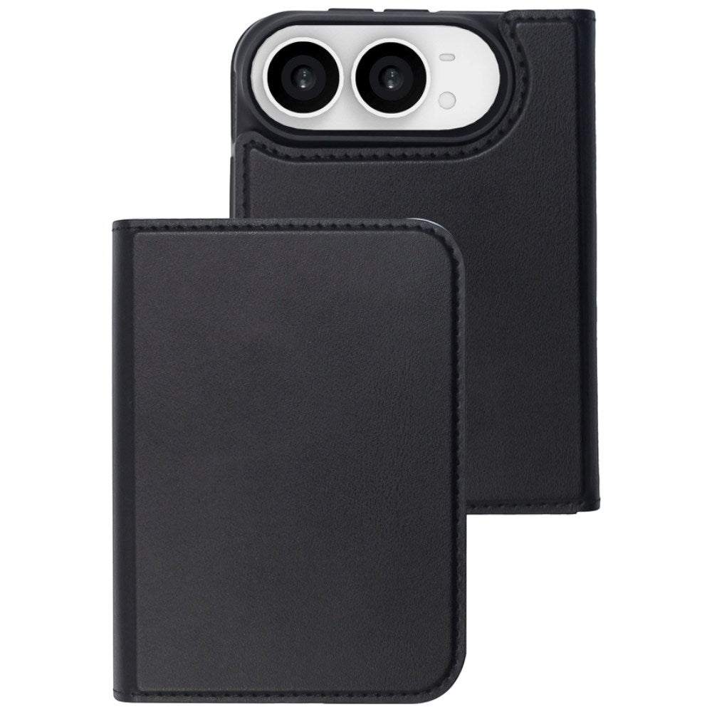 iPhone Duo Lippa Wallet i Kunstskinn med Flipdeksel - MagSafe Kompatibel - Svart