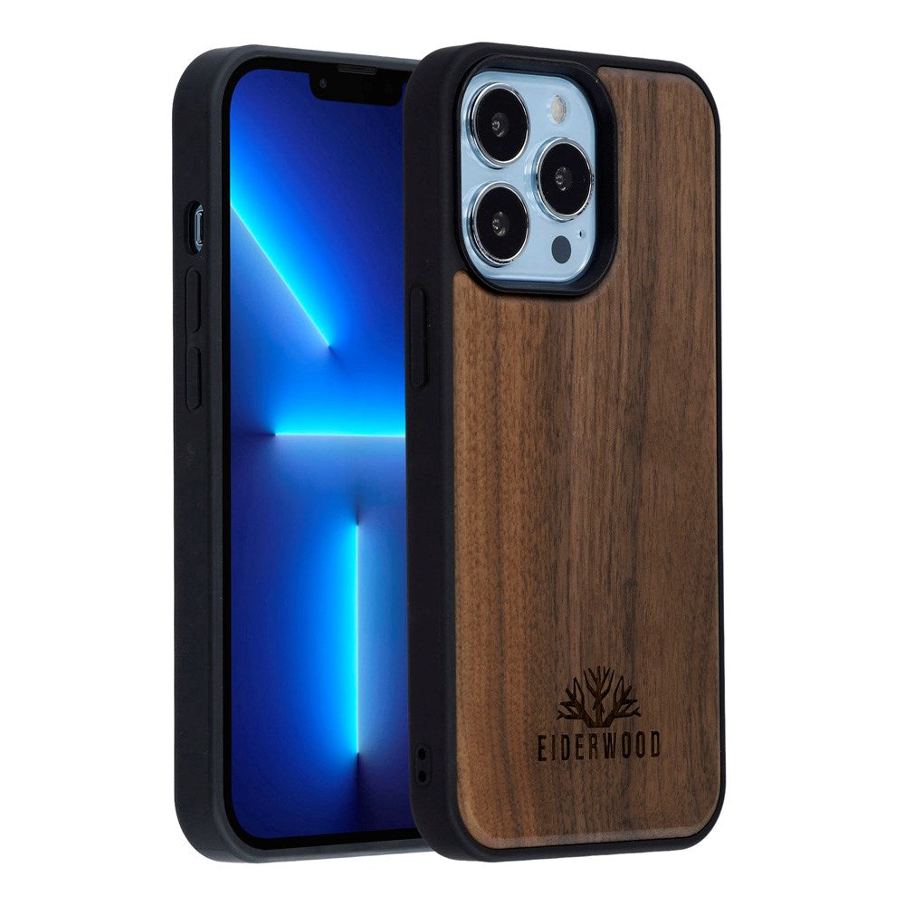 EIDERWOOD iPhone 13 Pro Magnetisk Tredeksel - MagSafe Kompatibel - Valnøtttre