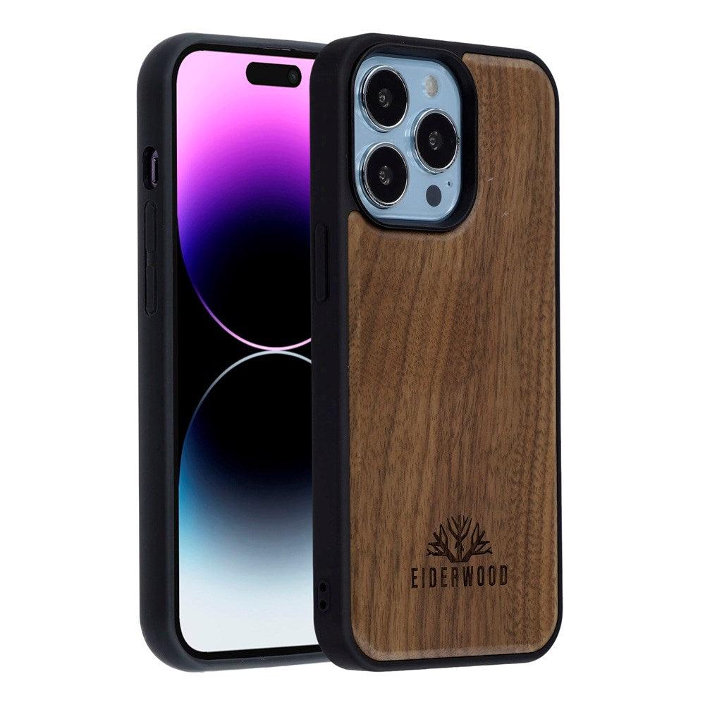 EIDERWOOD iPhone 14 Pro Magnetisk Tredeksel - MagSafe Kompatibel - Valnøtttre
