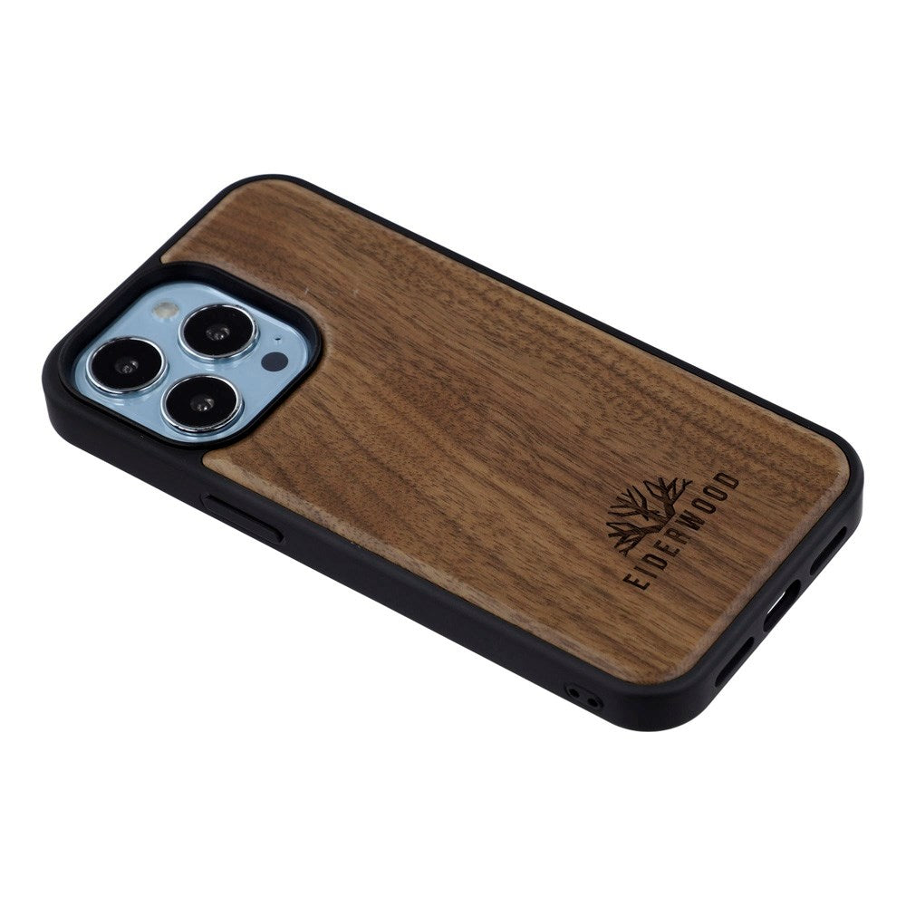 EIDERWOOD iPhone 14 Pro Magnetisk Tredeksel - MagSafe Kompatibel - Valnøtttre