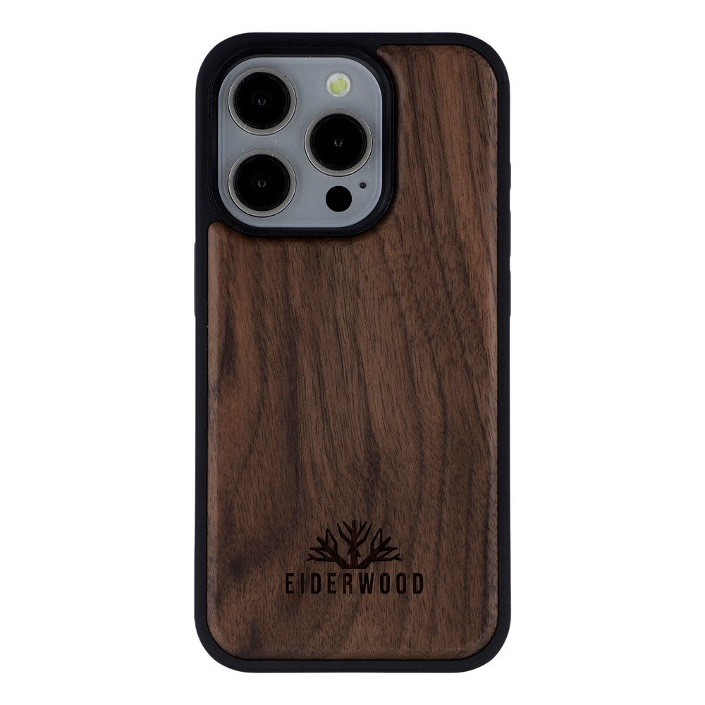 EIDERWOOD iPhone 15 Pro Magnetisk Tredeksel - MagSafe Kompatibel - Valnøtttre