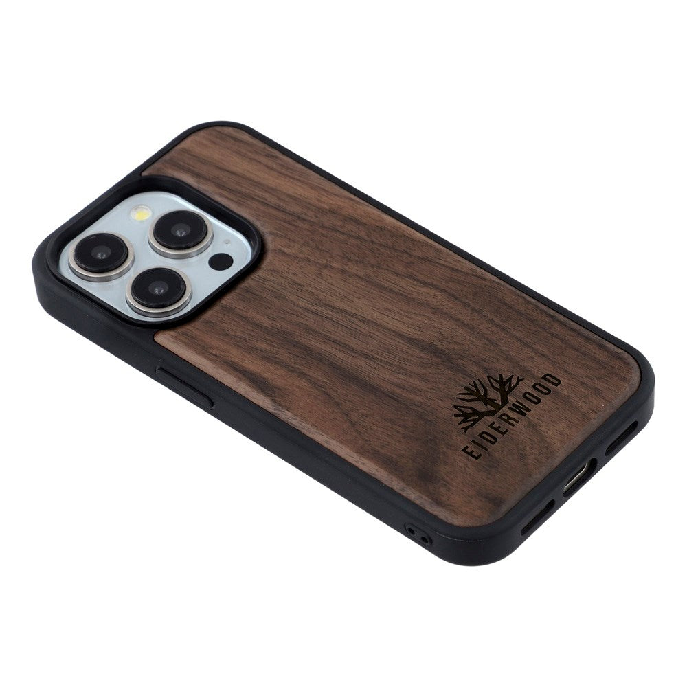 EIDERWOOD iPhone 15 Pro Magnetisk Tredeksel - MagSafe Kompatibel - Valnøtttre