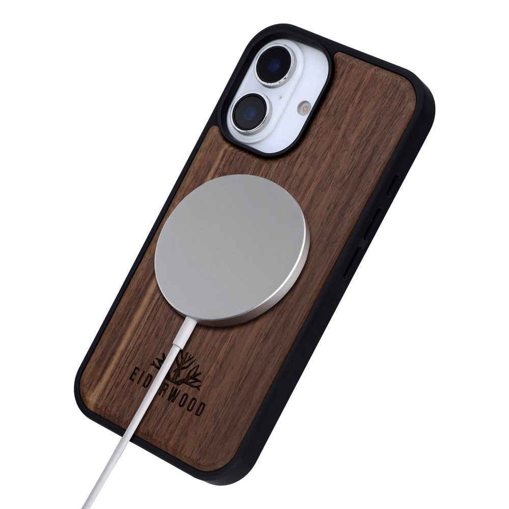 EIDERWOOD iPhone 16 Magnetisk Tredeksel - MagSafe Kompatibel - Valnøtttre