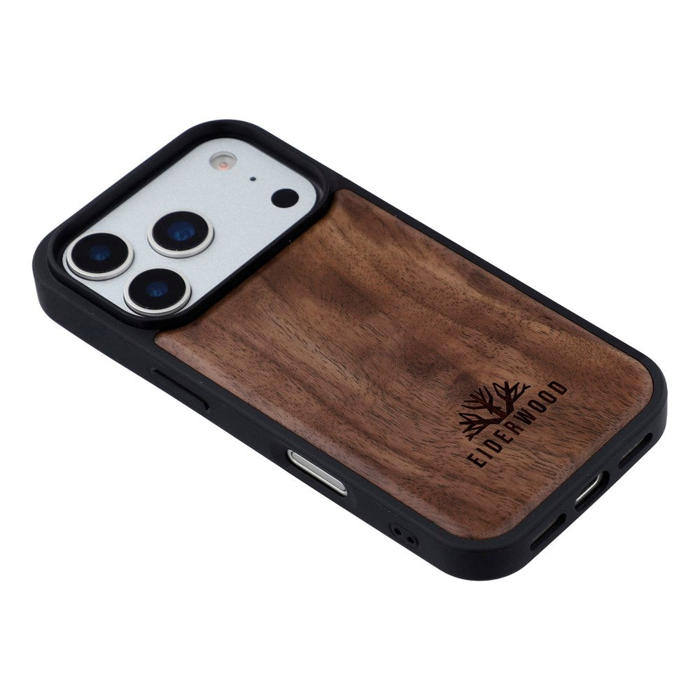 EIDERWOOD iPhone 17 Pro Magnetisk Tredeksel - MagSafe Kompatibel - Valnøtttre
