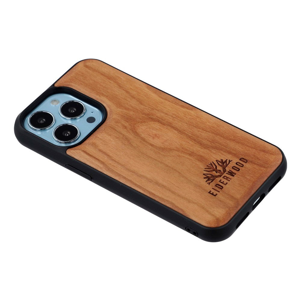 EIDERWOOD iPhone 13 Pro Magnetisk Tredeksel - MagSafe Kompatibel - Kirsebærtre