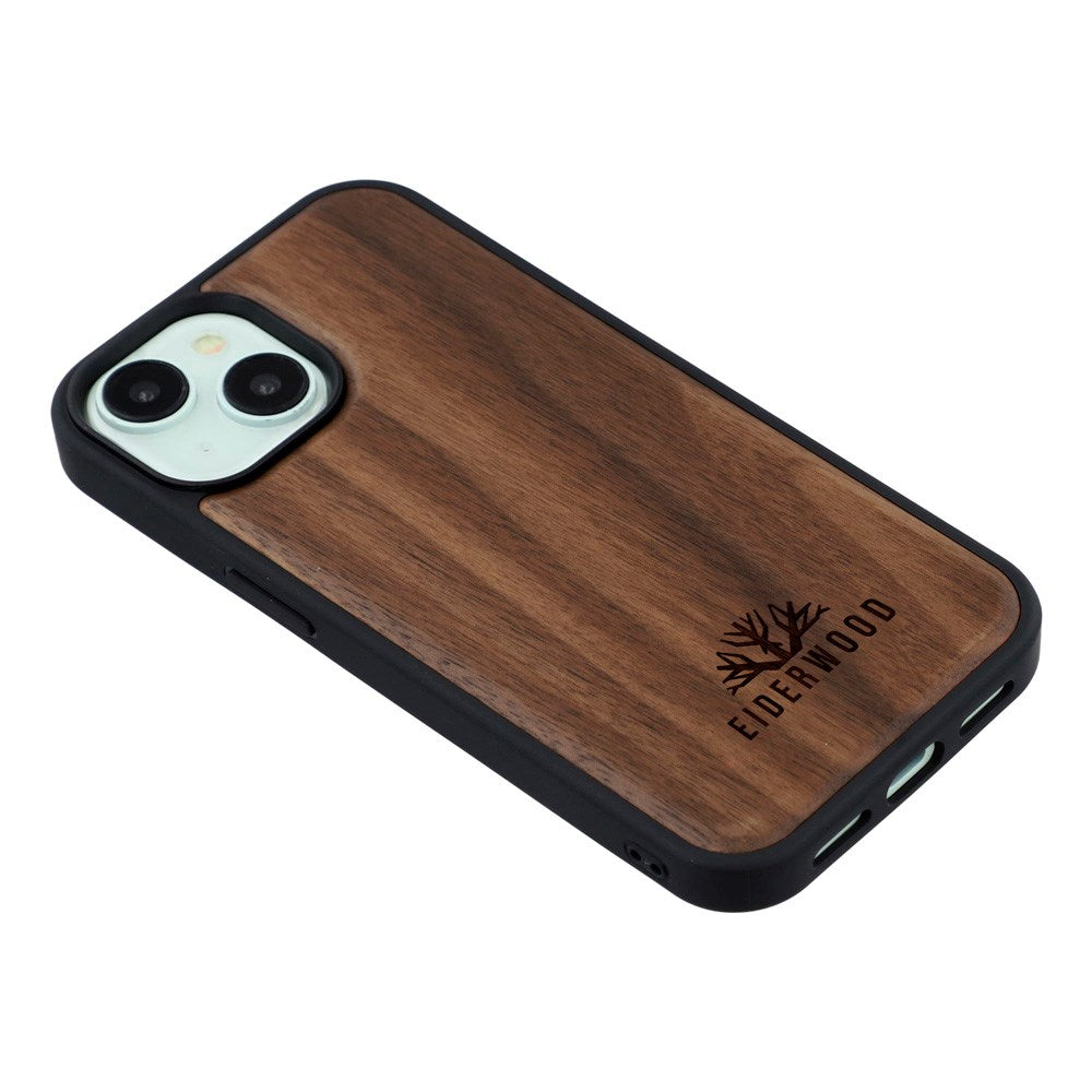EIDERWOOD iPhone 15 Magnetisk Tredeksel - MagSafe Kompatibel - Valnøtttre