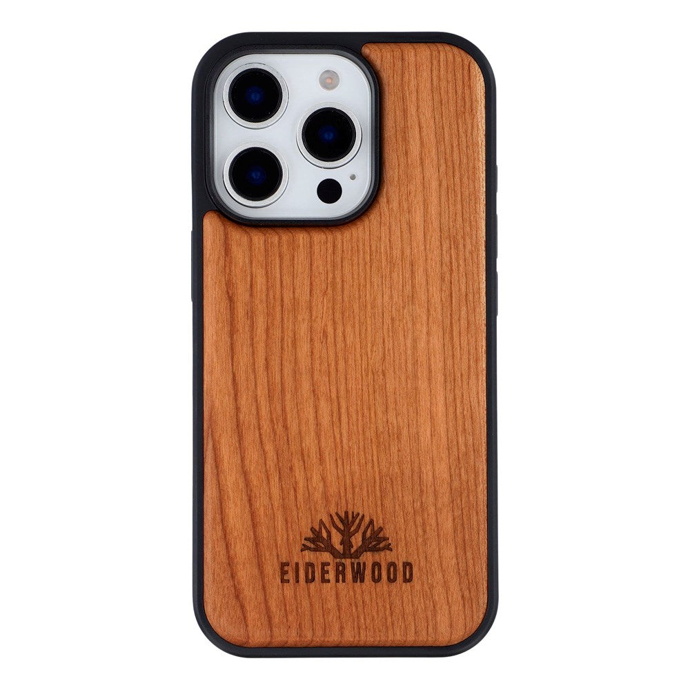 EIDERWOOD iPhone 16 Pro Magnetisk Tredeksel - MagSafe Kompatibel - Kirsebærtre