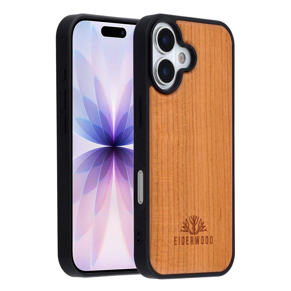 EIDERWOOD iPhone 17 Magnetisk Tredeksel - MagSafe Kompatibel - Kirsebærtre
