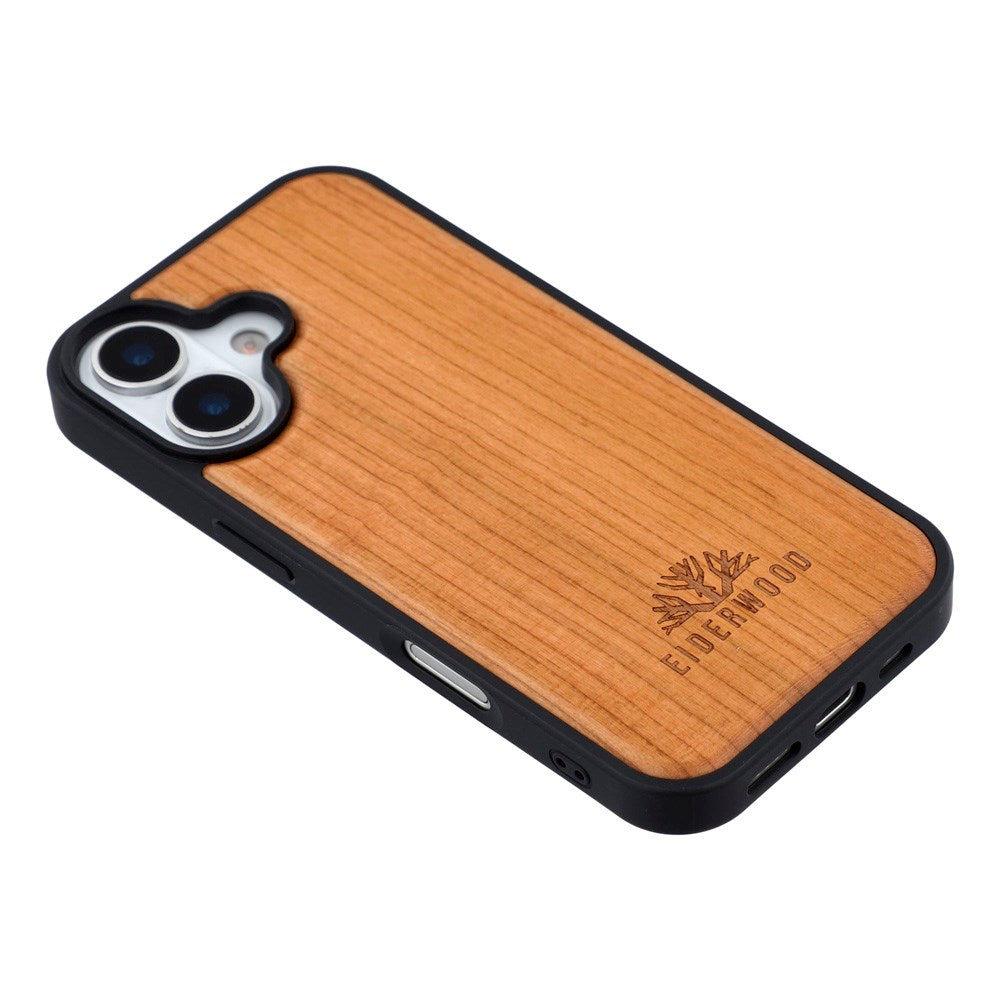 EIDERWOOD iPhone 17 Magnetisk Tredeksel - MagSafe Kompatibel - Kirsebærtre